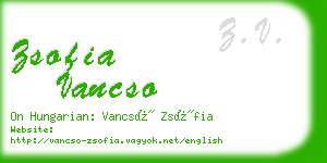 zsofia vancso business card